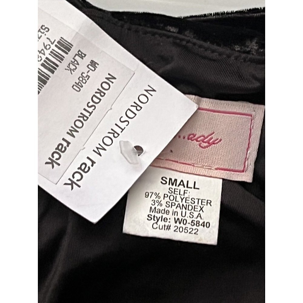 Love...Ady Womens Black Crushed Velvet Slip Mini Dress Size S - Picture 4 of 11